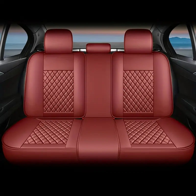 2pcs Prestige Maroon Red Car Seat Covers – Premium Design for Cars & SUVs