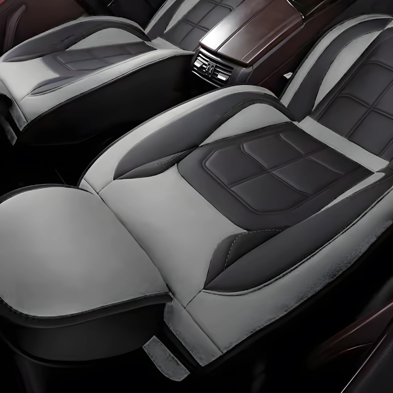 2pcs Prestige Steel Grey Car Seat Covers – Premium Design for Cars & SUVs