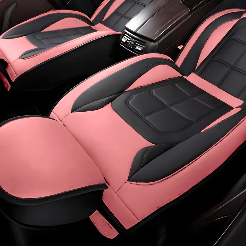 2pcs Prestige Pink Black Car Seat Covers – Premium Design for Cars & SUVs
