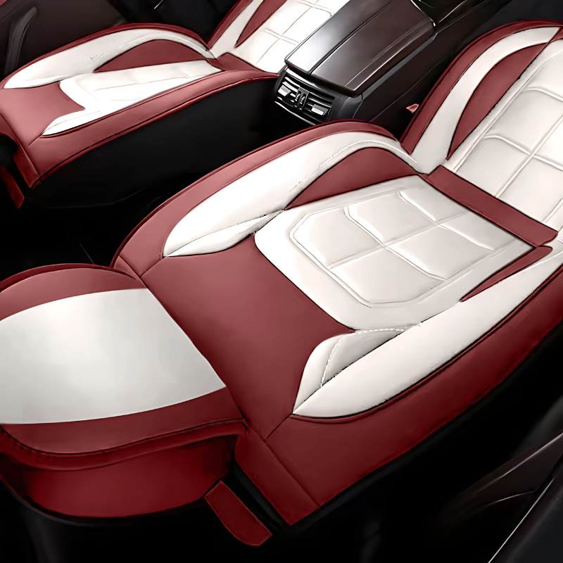 2pcs Prestige Red White Car Seat Covers – Premium Design for Cars & SUVs