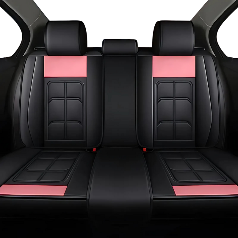 2pcs Prestige Pink Black & White Car Seat Covers – Premium Design for Cars & SUVs