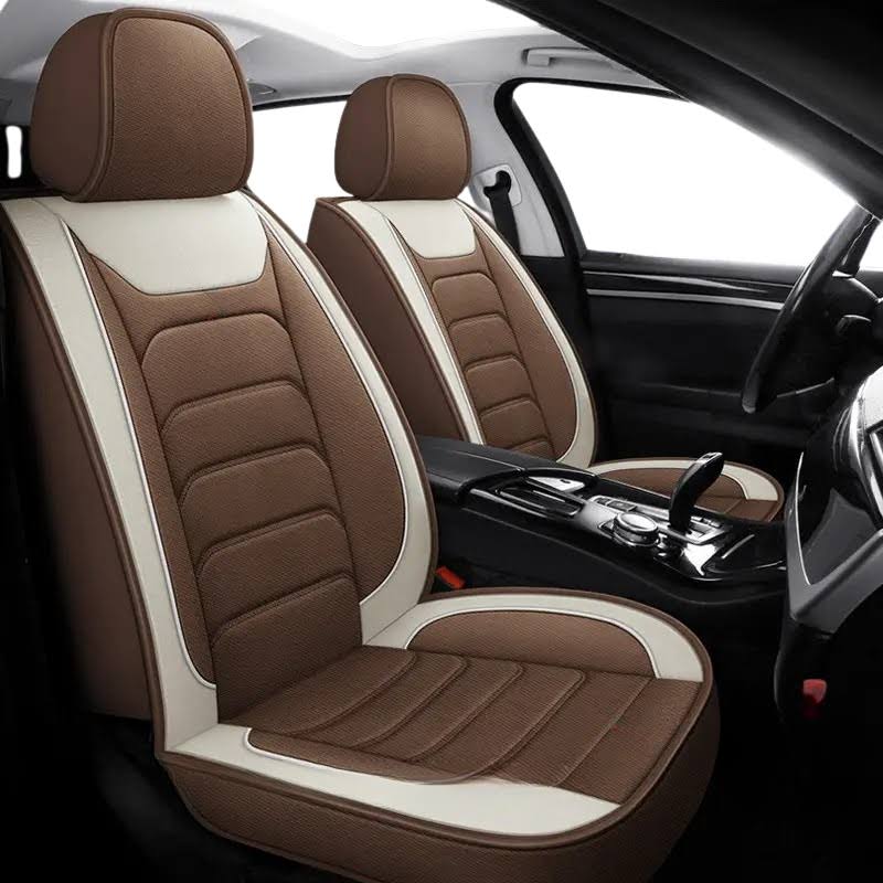 2pcs Prestige Chocolate Brown Car Seat Covers – Premium Design for Cars & SUVs