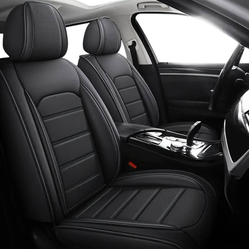 2pcs Prestige Black Car Seat Covers – Premium Design for Cars & SUVs