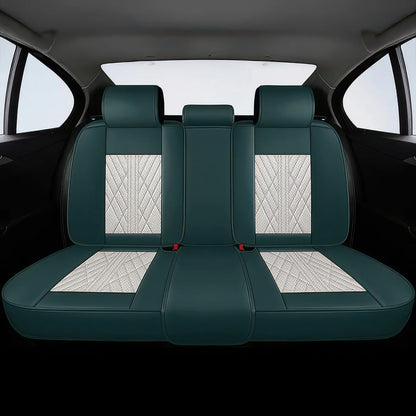 2pcs Beige & Blue Prestige Car Seat Covers / Waterproof