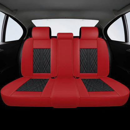 2pcs Black & Red Prestige Car Seat Covers / Waterproof