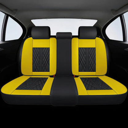 2pcs Black & Yellow Prestige Car Seat Covers / Waterproof