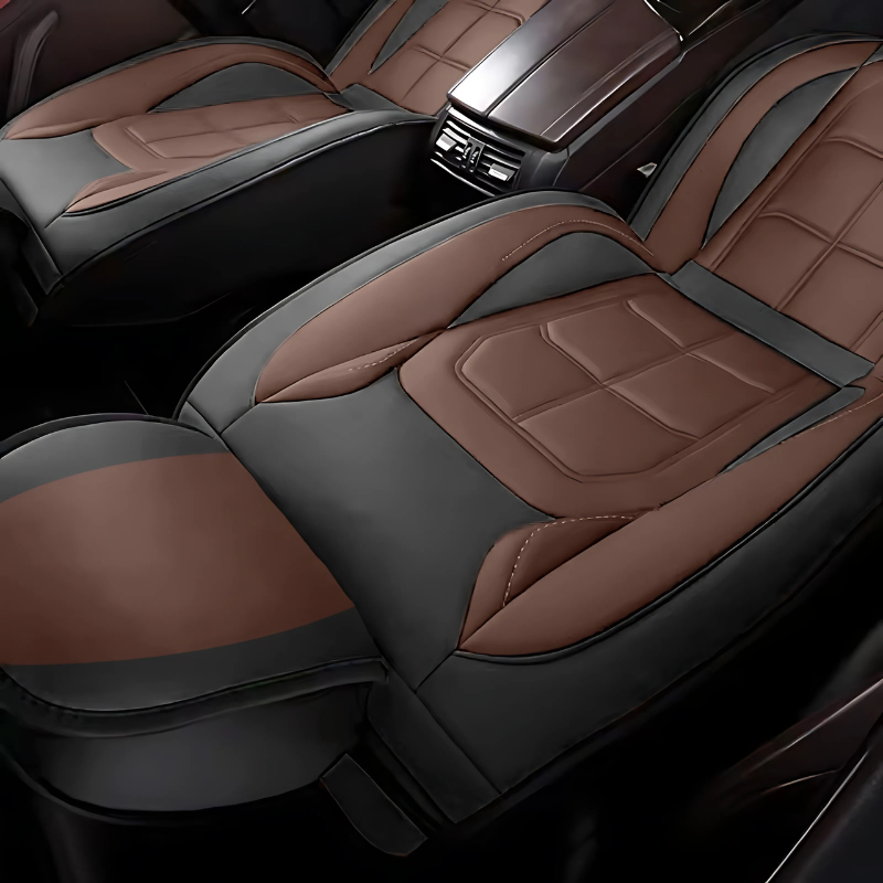 2pcs Prestige Brown Coffee Car Seat Covers – Premium Design for Cars & SUVs