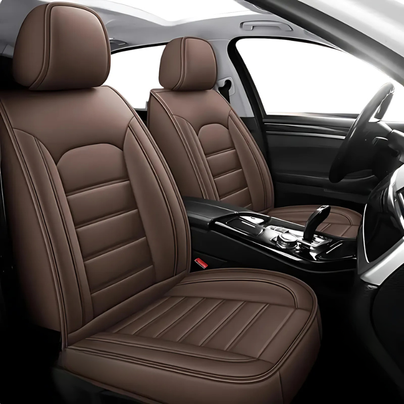 2pcs Prestige Brown Car Seat Covers – Premium Design for Cars & SUVs