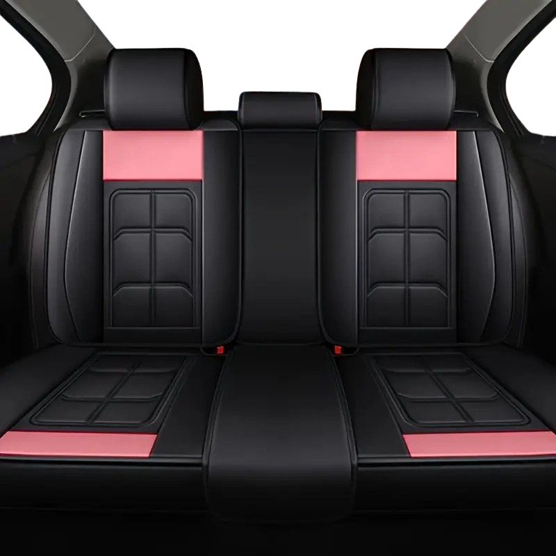 2pcs Prestige Pink Black Car Seat Covers – Premium Design for Cars & SUVs