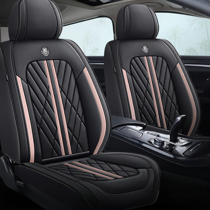 2pcs Black & Pink Prestige Car Seat Covers / Waterproof