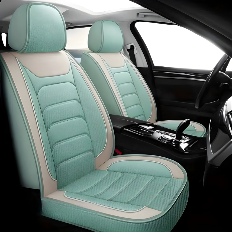 2pcs Prestige Mint Green Car Seat Covers – Premium Design for Cars & SUVs