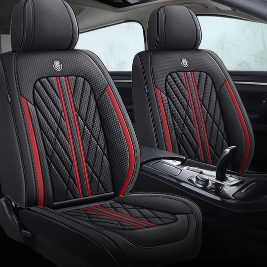 2pcs Red & Black Prestige Car Seat Covers / Waterproof