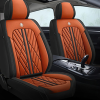 2pcs Orange & Black Prestige Car Seat Covers / Waterproof