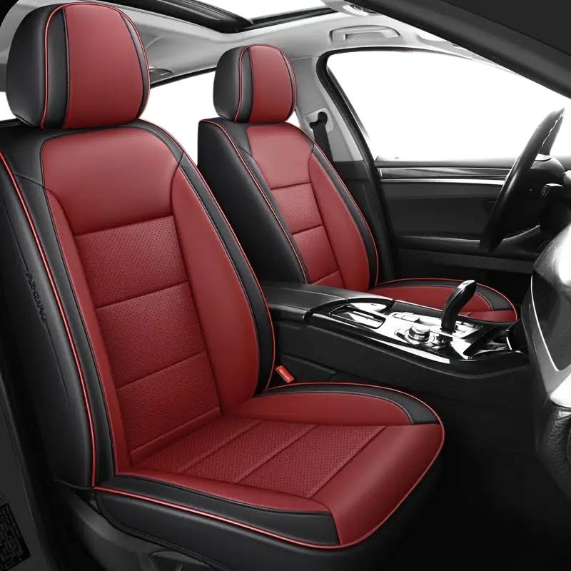 2pcs Prestige Ruby Red Car Seat Covers – Premium Design for Cars & SUVs