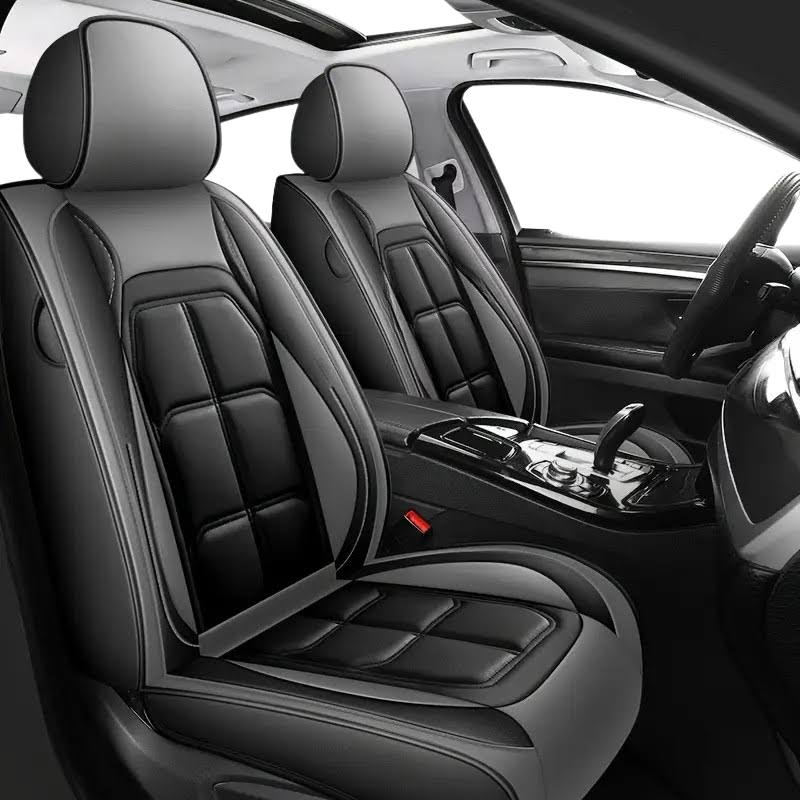 2pcs Prestige Steel Grey Car Seat Covers – Premium Design for Cars & SUVs