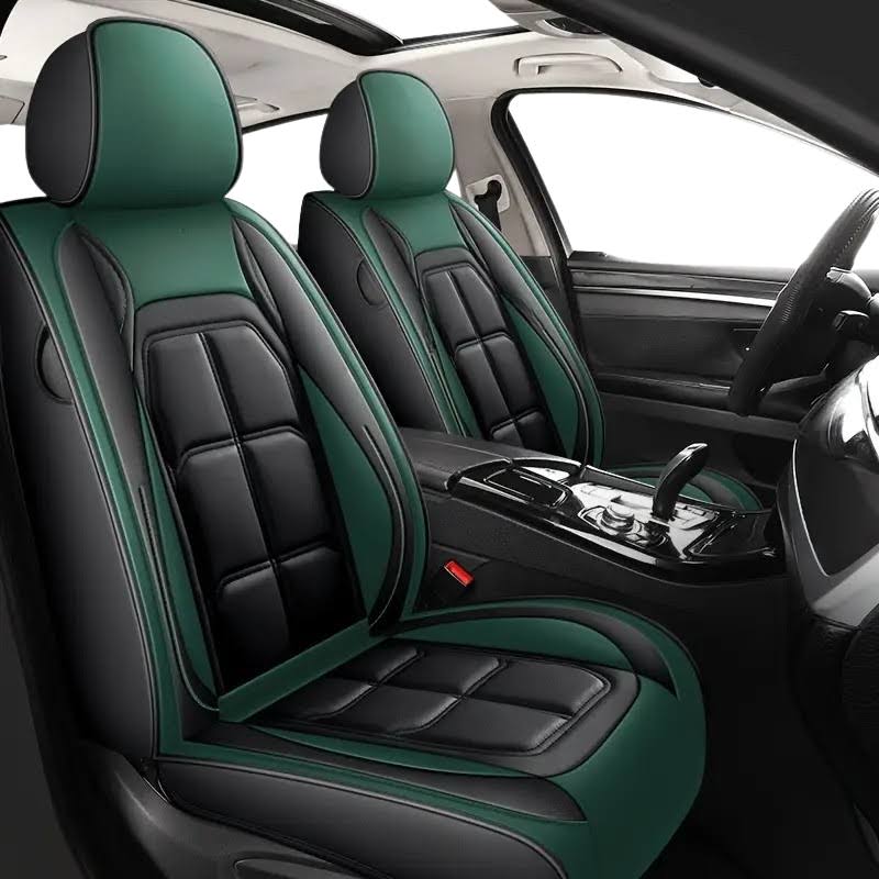 2pcs Prestige Khaki Green Car Seat Covers – Premium Design for Cars & SUVs