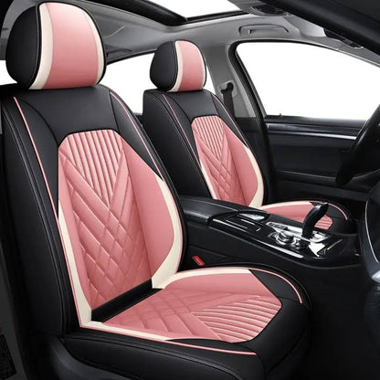 2pcs Prestige Pink Black & White Car Seat Covers – Premium Design for Cars & SUVs